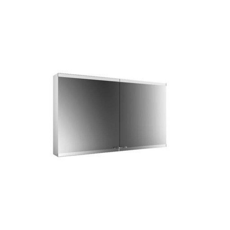 Led-spiegelkast EVO opbouw 2 deuren zonder light zonder spiegelverwarming aluminium 1200mm