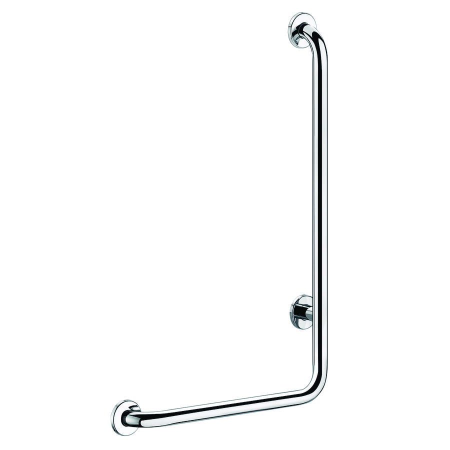 Wandbeugel 90° Links 450x750mm Ø32mm RVS glans gepolijst