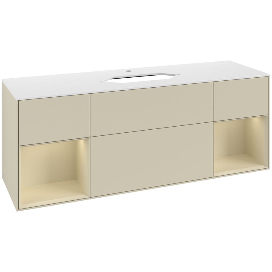 Wastafelonderkast Finion 1600x603x501mm S.Grey Matt Lacquer G331HJHJ