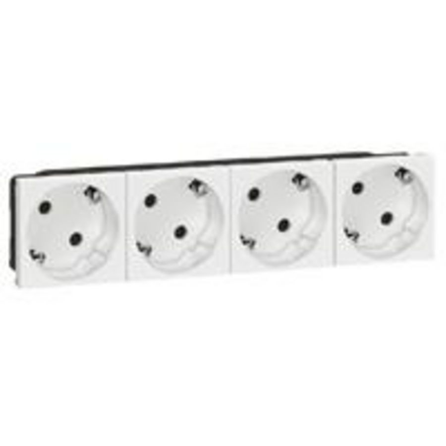 Wandcontactdoos 4v kv 45gr. steek 8 modulen wit Mosaic