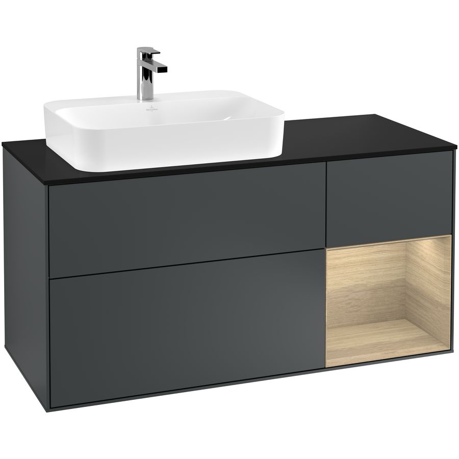 Wastafelonderkast Finion 1200x603x501mm Mid.Blue Matt Lacquer F402PCHG