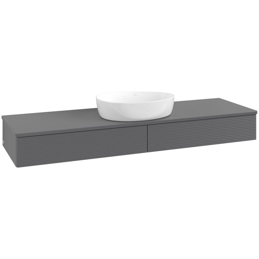 Wastafelonderkast Antao 1600x190x500mm Antr. Matt Lacquer K14110GK