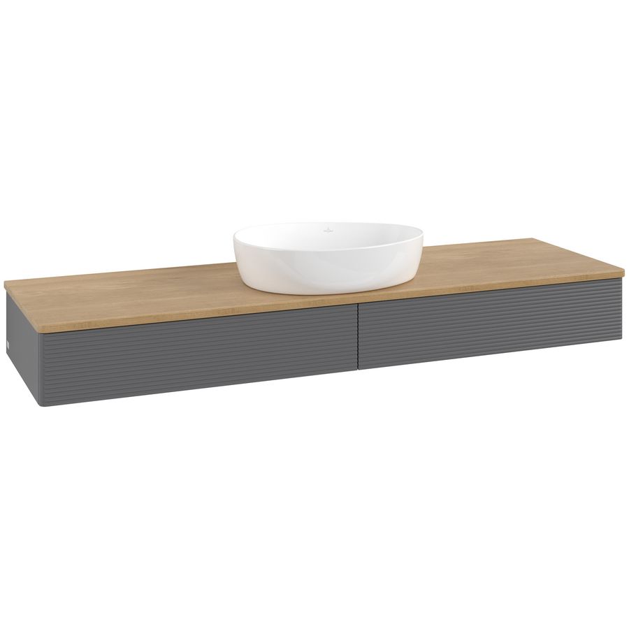 Wastafelonderkast Antao 1600x190x500mm Antr. Matt Lacquer K14111GK