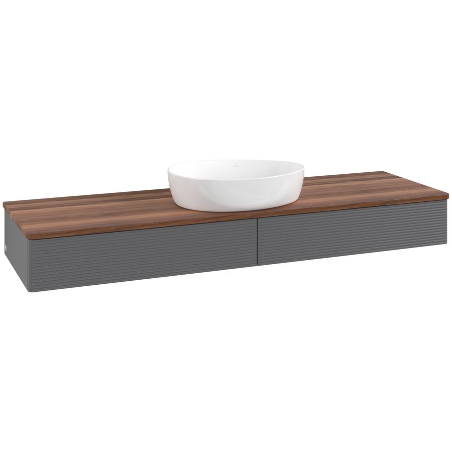 Wastafelonderkast Antao 1600x190x500mm Antr. Matt Lacquer K14112GK