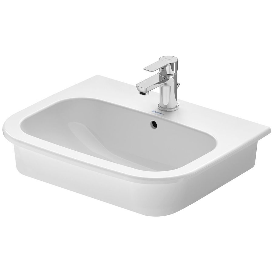 D-CODE #033754 inbouwwastafel 545mm wit met kraangat met overloop