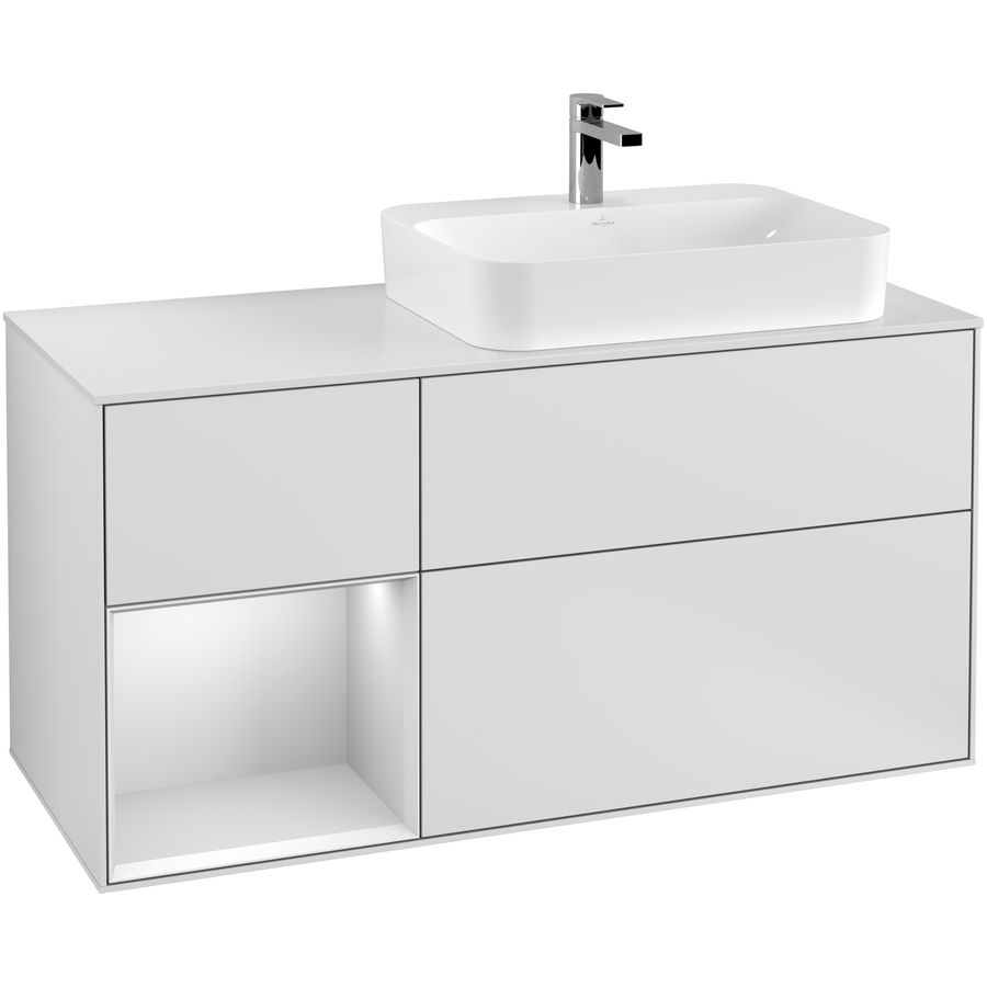 Wastafelonderkast Finion 1200x603x501mm White Matt Lacquer F391MTMT
