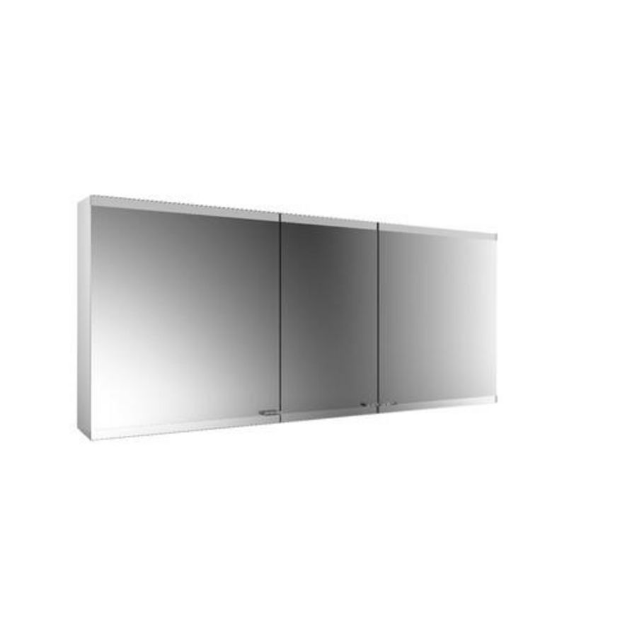 Led-spiegelkast EVO opbouw 3 deuren zonder light zonder spiegelverwarming aluminium 1600mm