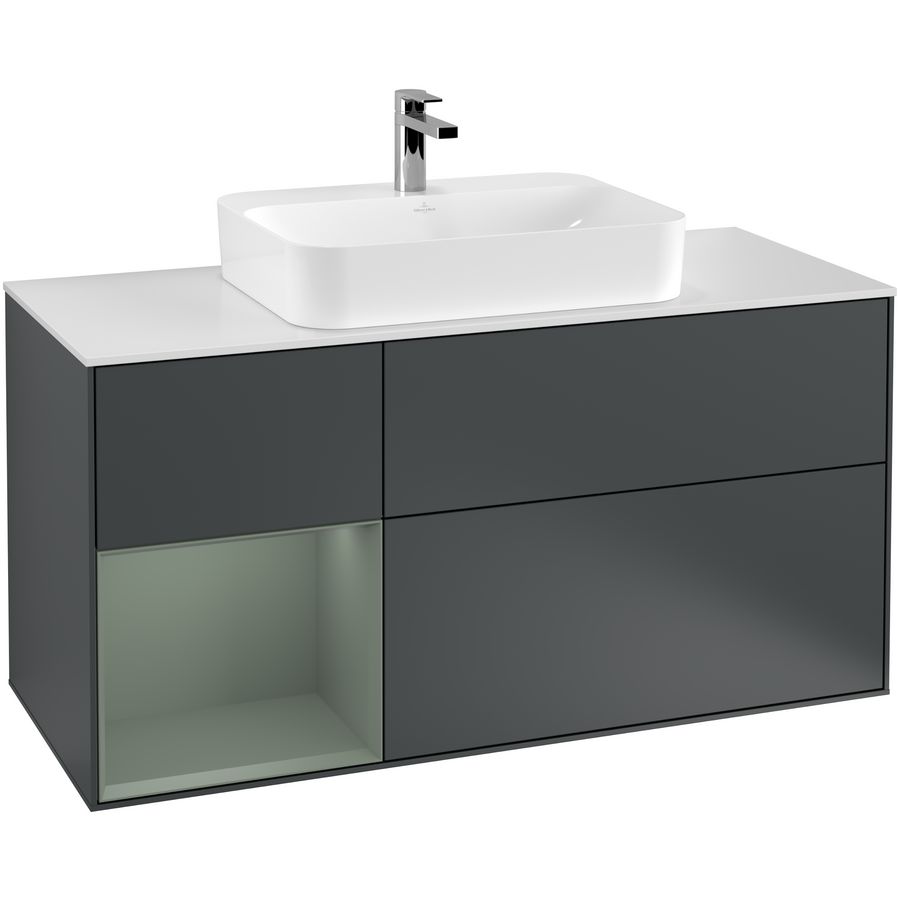 Wastafelonderkast Finion 1200x603x501mm Mid.Blue Matt Lacquer F411GMHG