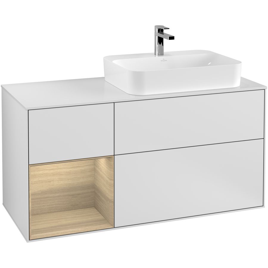 Wastafelonderkast Finion 1200x603x501mm White Matt Lacquer F391PCMT