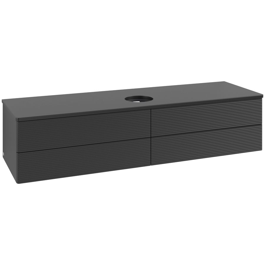Wastafelonderkast Antao 1600x360x500mm Black Matt Lacquer L25150PD