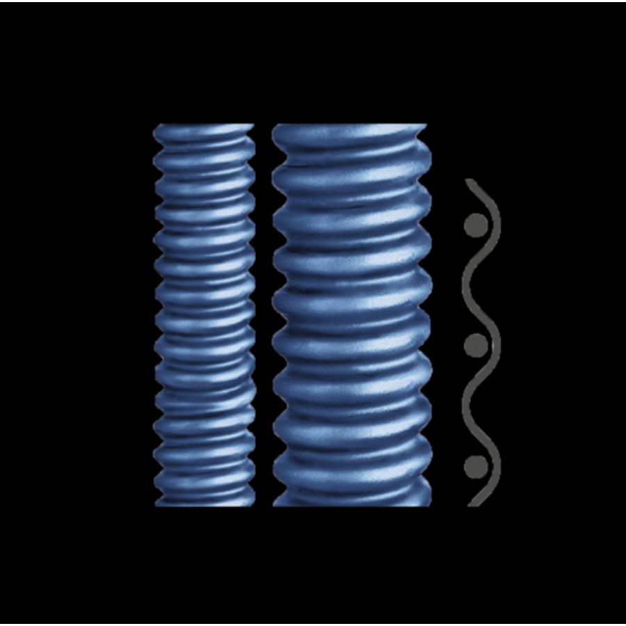 Doos a 10m. Beschermslang metaal  kunststof mntl Ø14mm IP68 blauw