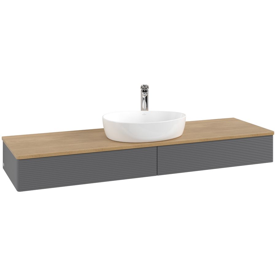 Wastafelonderkast Antao 1600x190x500mm Antr. Matt Lacquer K14151GK