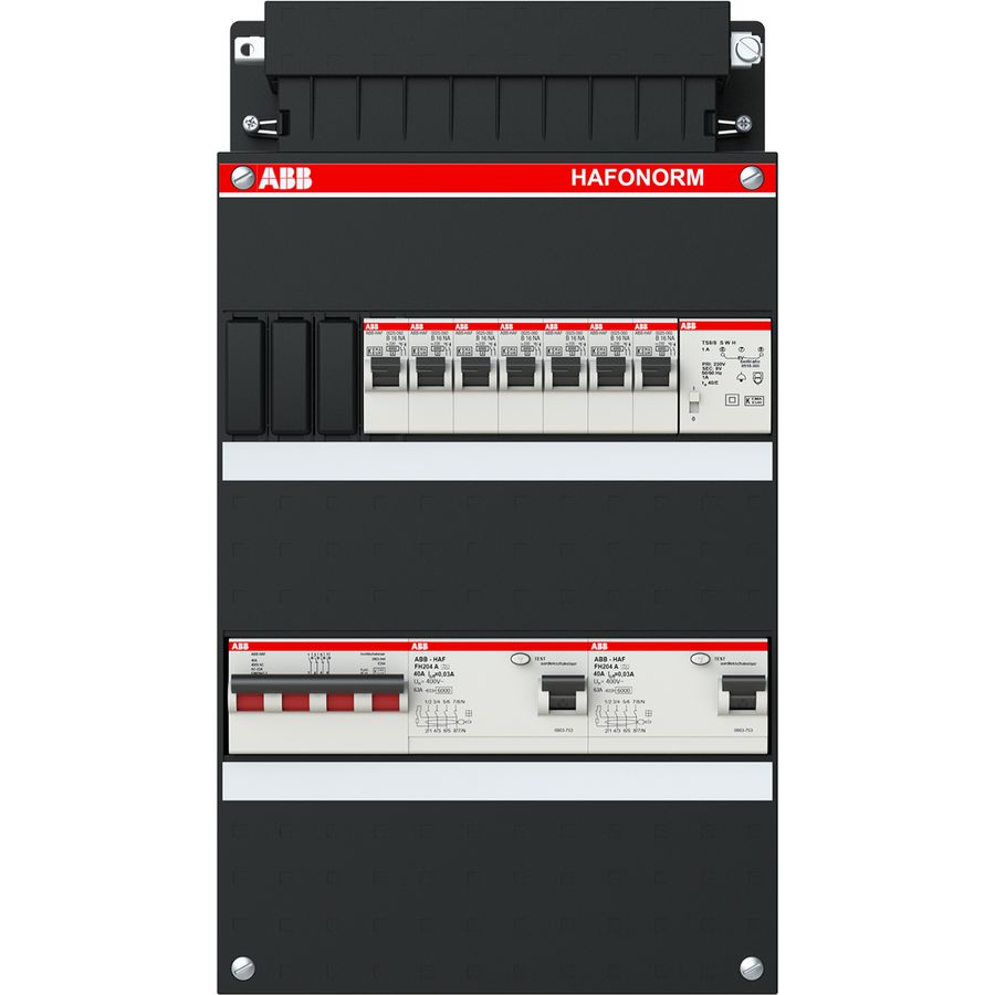 Installatiekast 7x achter 2x 30mA + T + HS 3-f