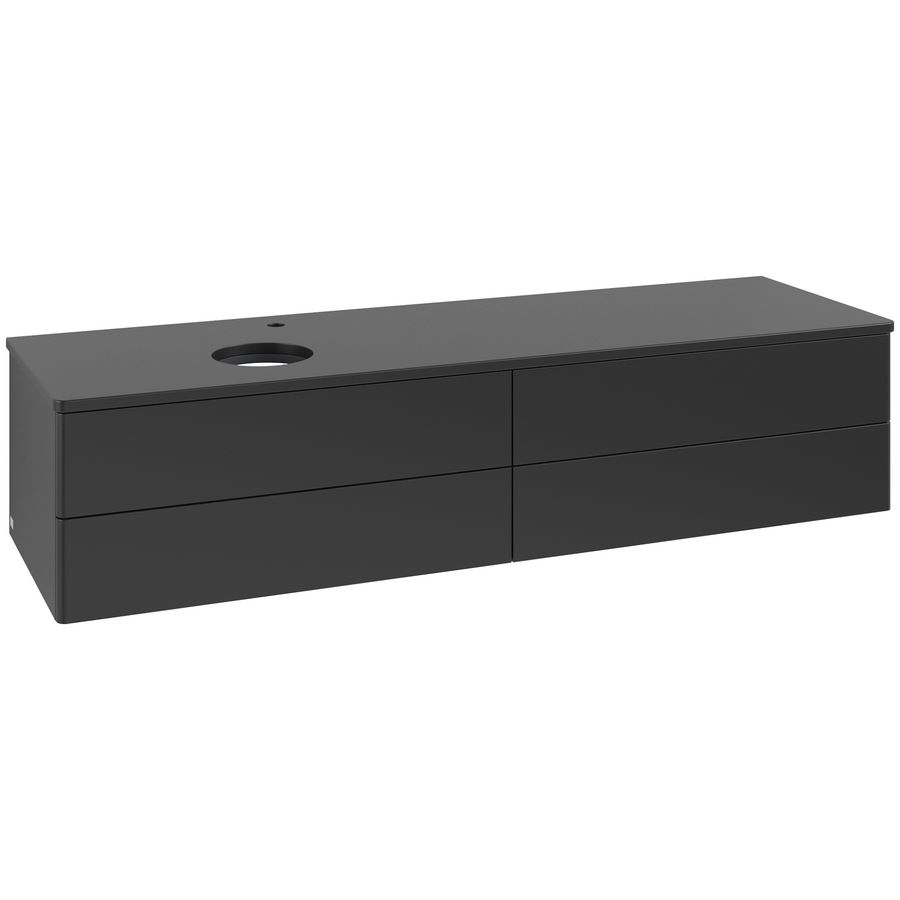 Wastafelonderkast Antao 1600x360x500mm Black Matt Lacquer L26050PD