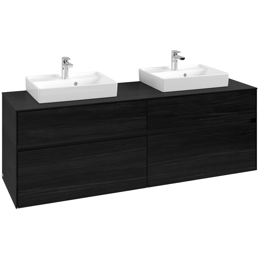 Wastafelonderkast Collaro 1600x548x500mm Black Oak C02100AB