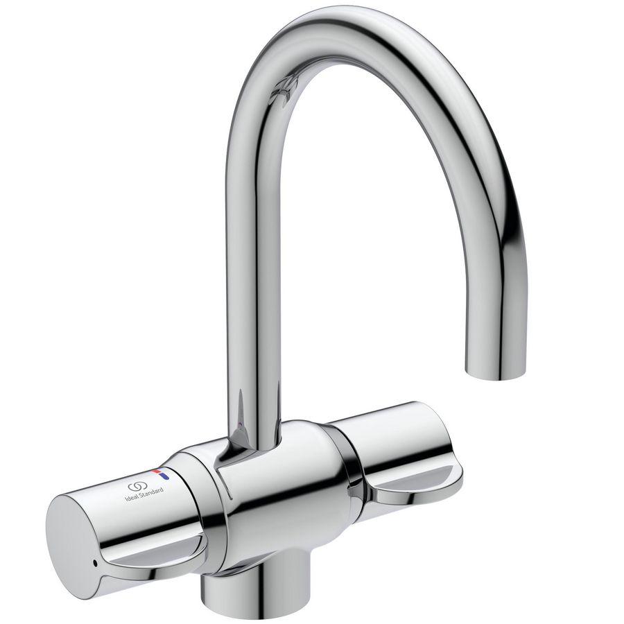 Medical Therm wastafelthermostaat sprong 170mm chroom met draaibare uitloop