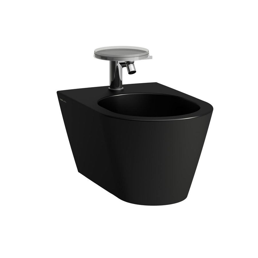 Wandbidet 1 Kraangat Met Gesloten Zijden mat zwart