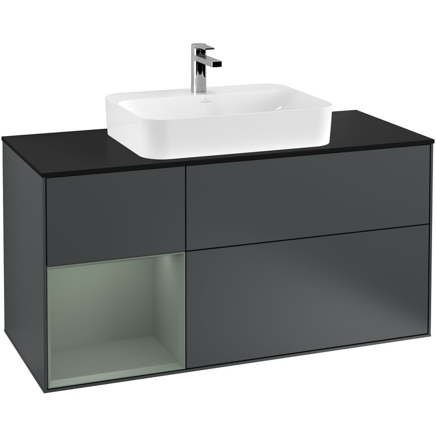 Wastafelonderkast Finion 1200x603x501mm Mid.Blue Matt Lacquer F412GMHG