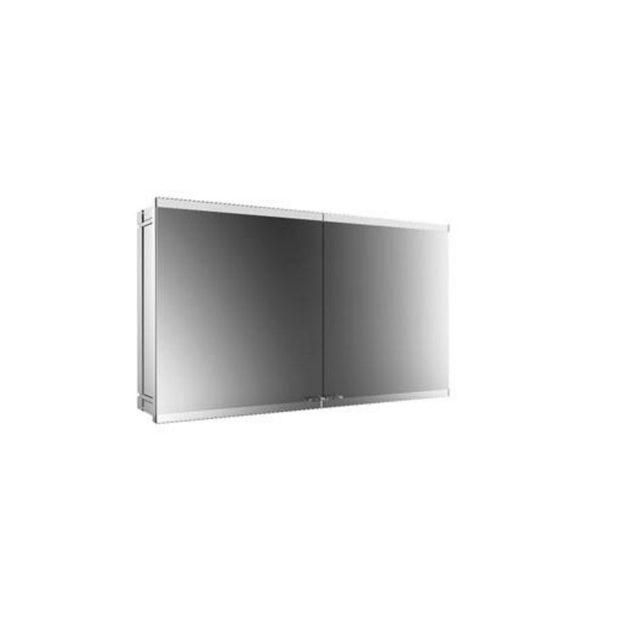 Led-spiegelkast EVO inbouw 2 deuren zonder light zonder spiegelverwarming aluminium 1200mm excl. montageframe