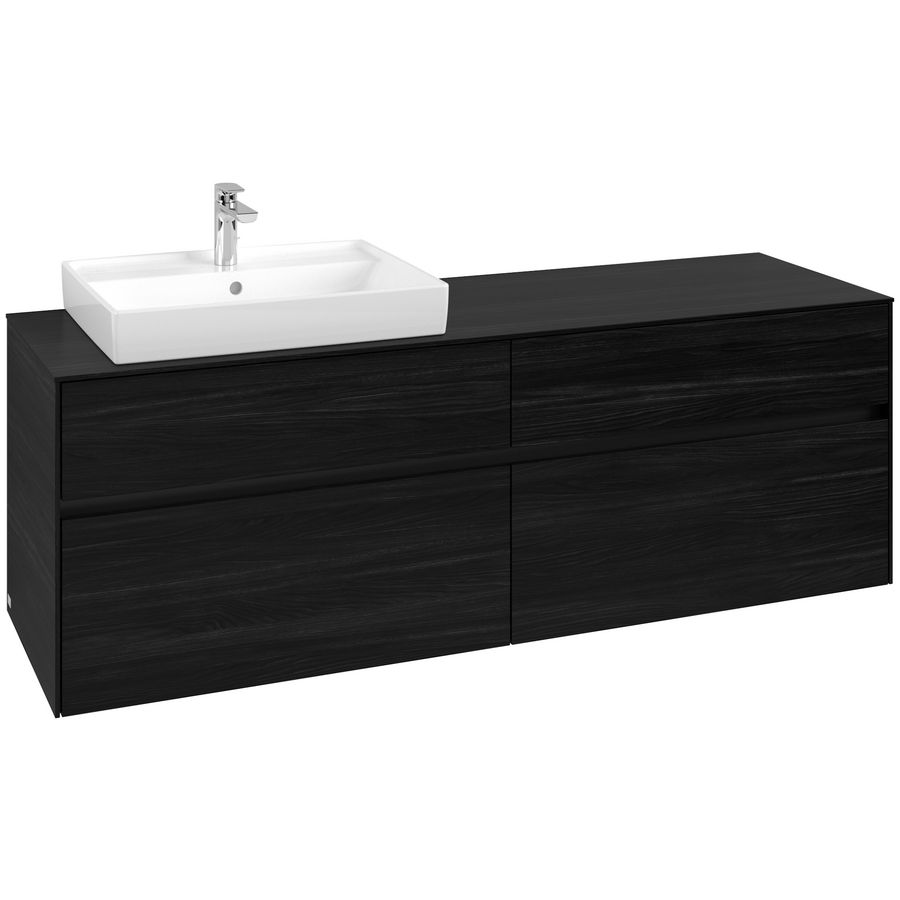 Wastafelonderkast Collaro 1600x548x500mm Black Oak C02200AB