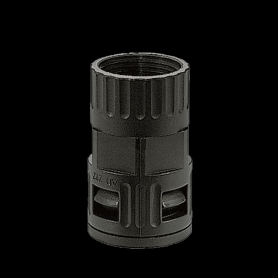 Kunststof connector recht binnen schroefdr PG16 zwart VVE=50