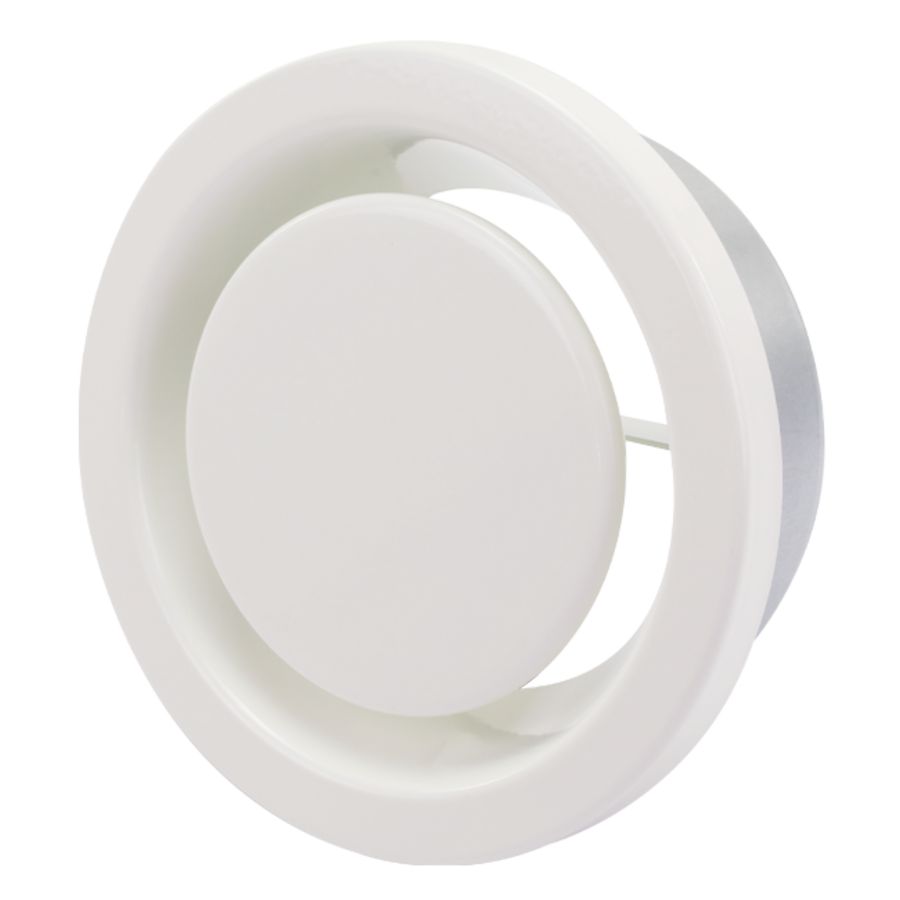 Ventilatieventiel luchtafvoer metaal wit DVSER-80 Ø80mm