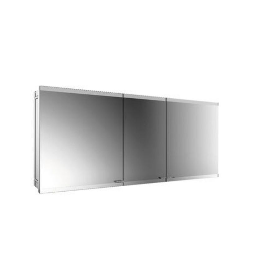 Led-spiegelkast EVO inbouw 3 deuren zonder light zonder spiegelverwarming aluminium 1600mm excl. montageframe