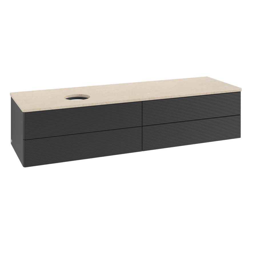 Wastafelonderkast Antao 1600x360x500mm Black Matt Lacquer L26113PD
