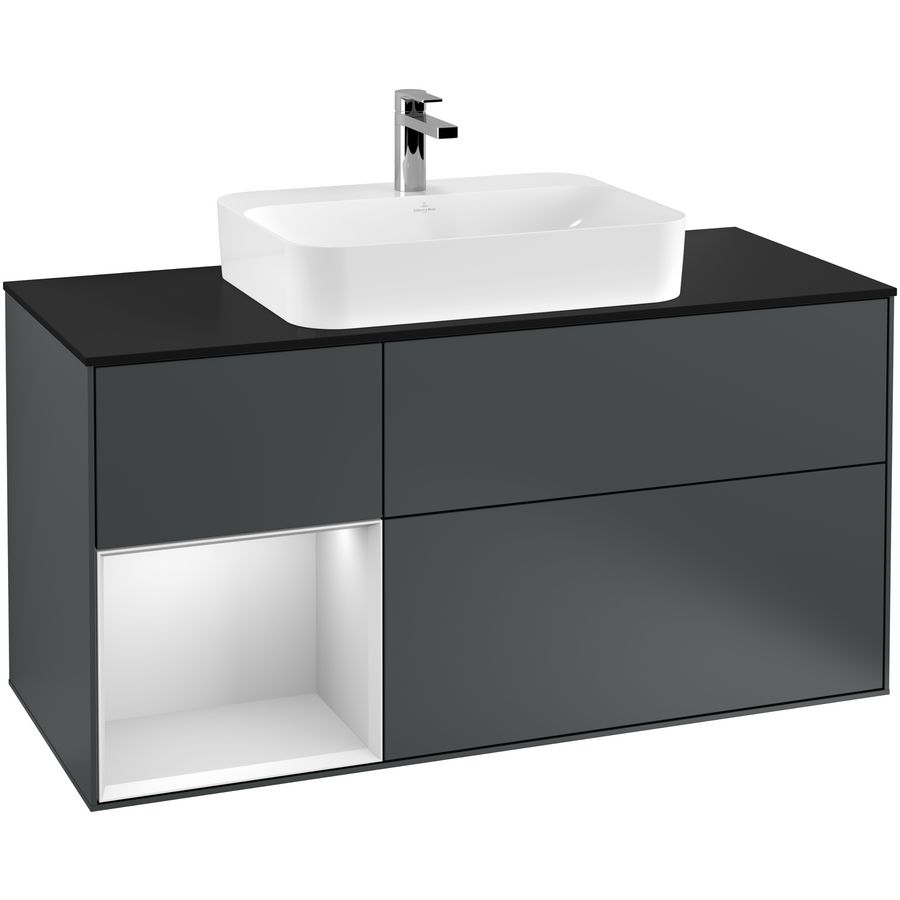 Wastafelonderkast Finion 1200x603x501mm Mid.Blue Matt Lacquer F412MTHG