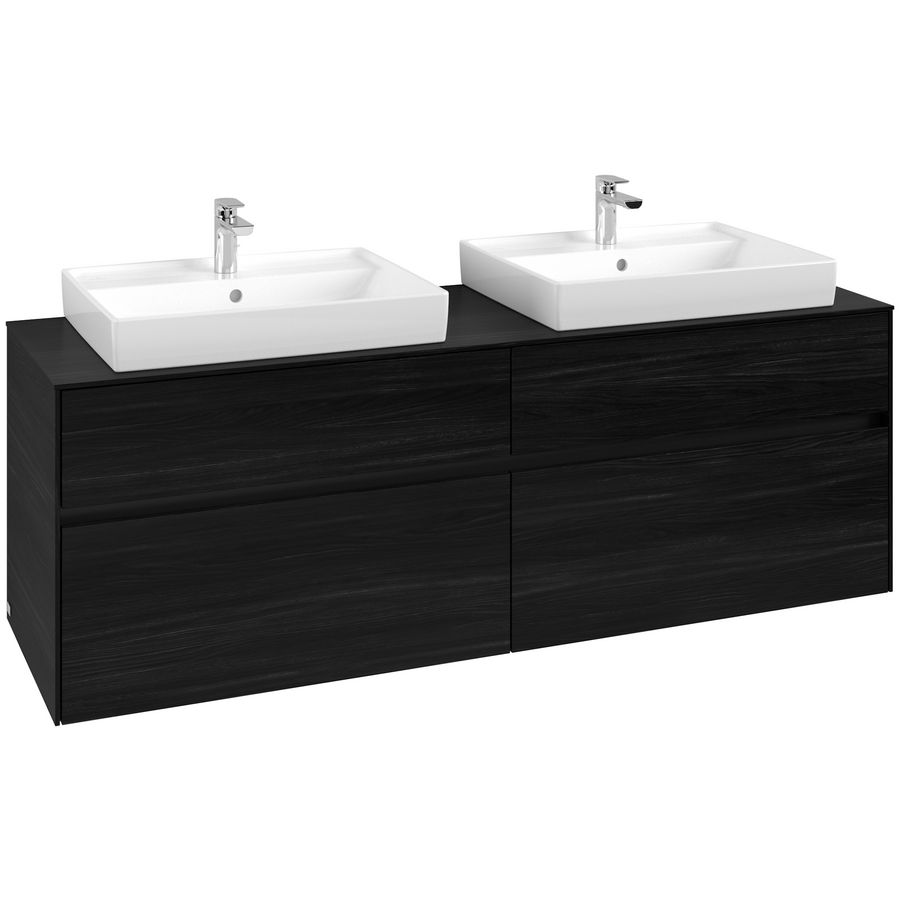 Wastafelonderkast Collaro 1600x548x500mm Black Oak C024B0AB