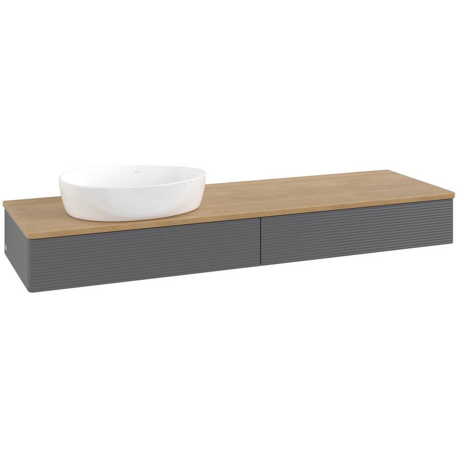 Wastafelonderkast Antao 1600x190x500mm Antr. Matt Lacquer K15111GK