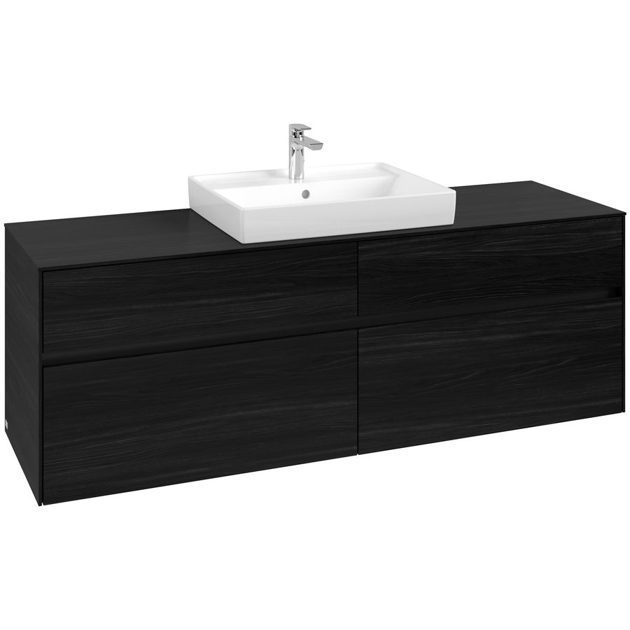 Wastafelonderkast Collaro 1600x548x500mm Black Oak C02500AB
