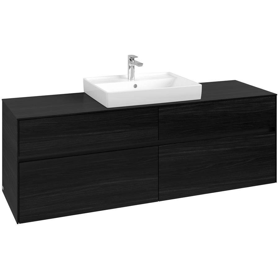 Wastafelonderkast Collaro 1600x548x500mm Black Oak C025B0AB