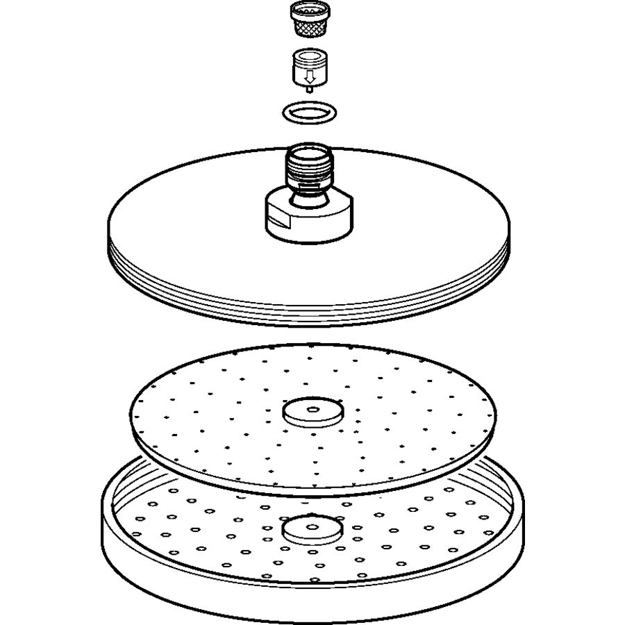 Douchekop compleet chroom