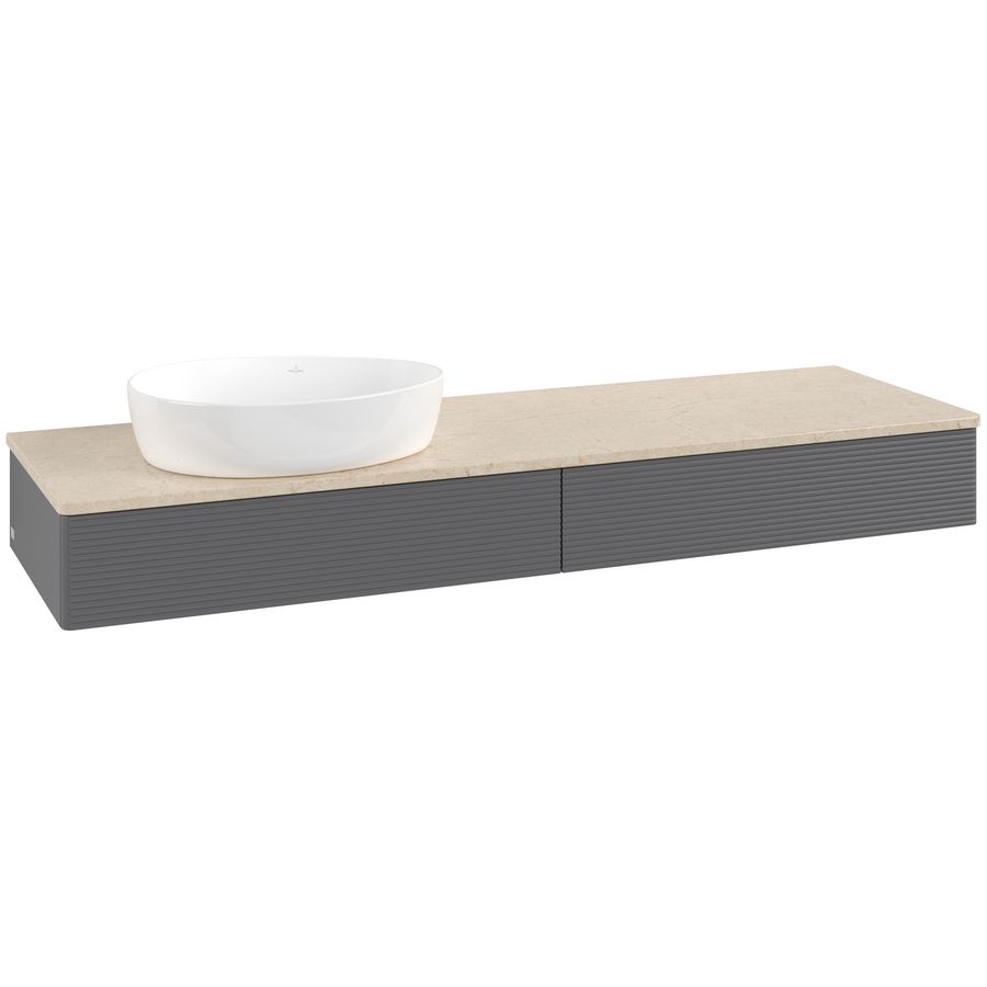 Wastafelonderkast Antao 1600x190x500mm Antr. Matt Lacquer K15113GK