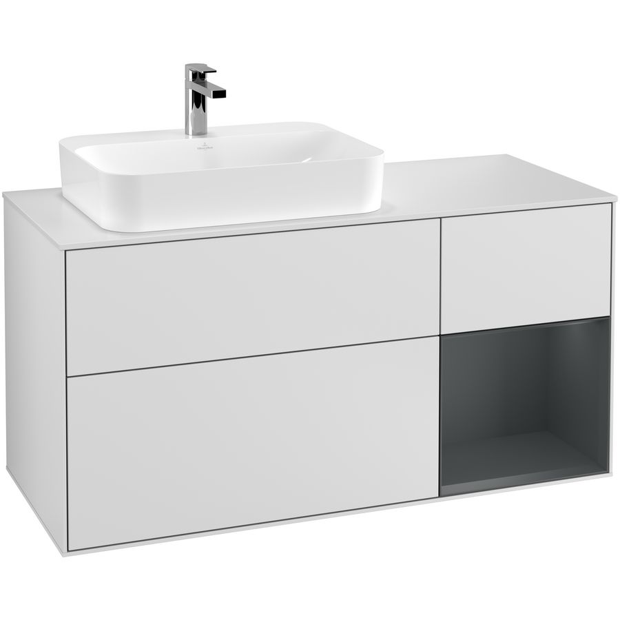 Wastafelonderkast Finion 1200x603x501mm White Matt Lacquer F401HGMT