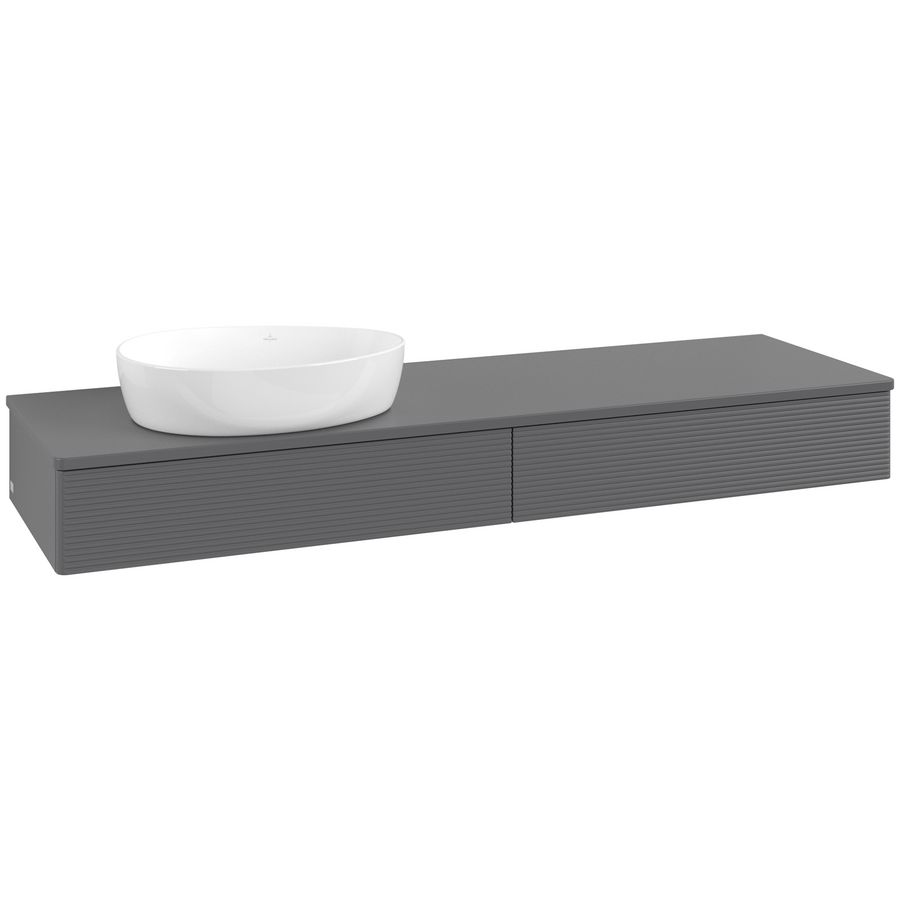 Wastafelonderkast Antao 1600x190x500mm Antr. Matt Lacquer K15150GK