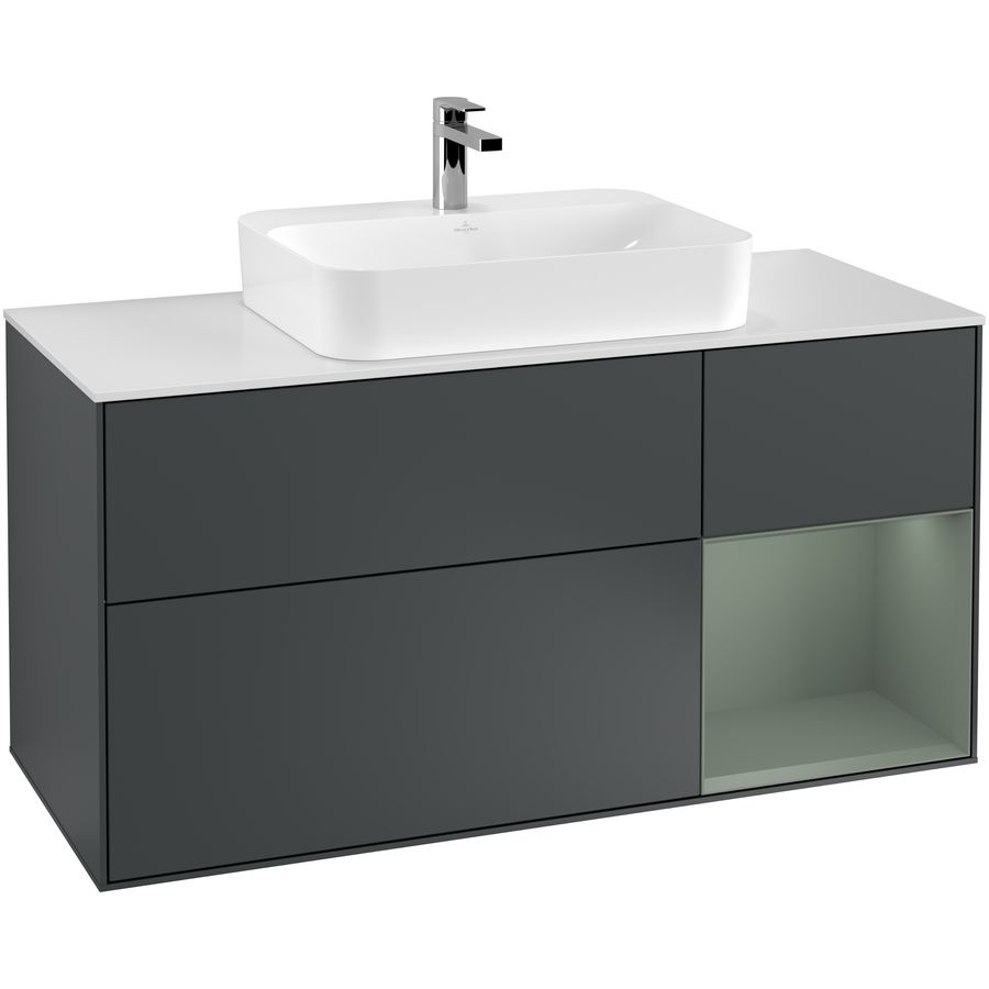 Wastafelonderkast Finion 1200x603x501mm Mid.Blue Matt Lacquer F421GMHG