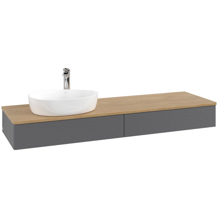 Wastafelonderkast Antao 1600x190x500mm Antr. Matt Lacquer K15151GK