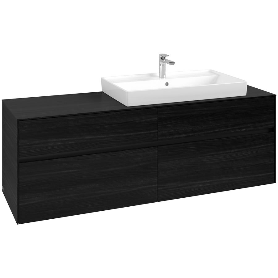 Wastafelonderkast Collaro 1600x548x500mm Black Oak C02700AB