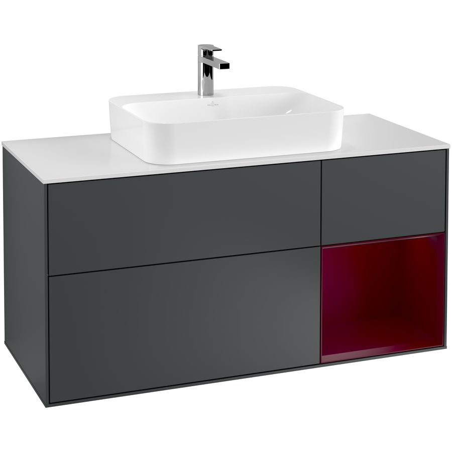 Wastafelonderkast Finion 1200x603x501mm Mid.Blue Matt Lacquer F421HBHG
