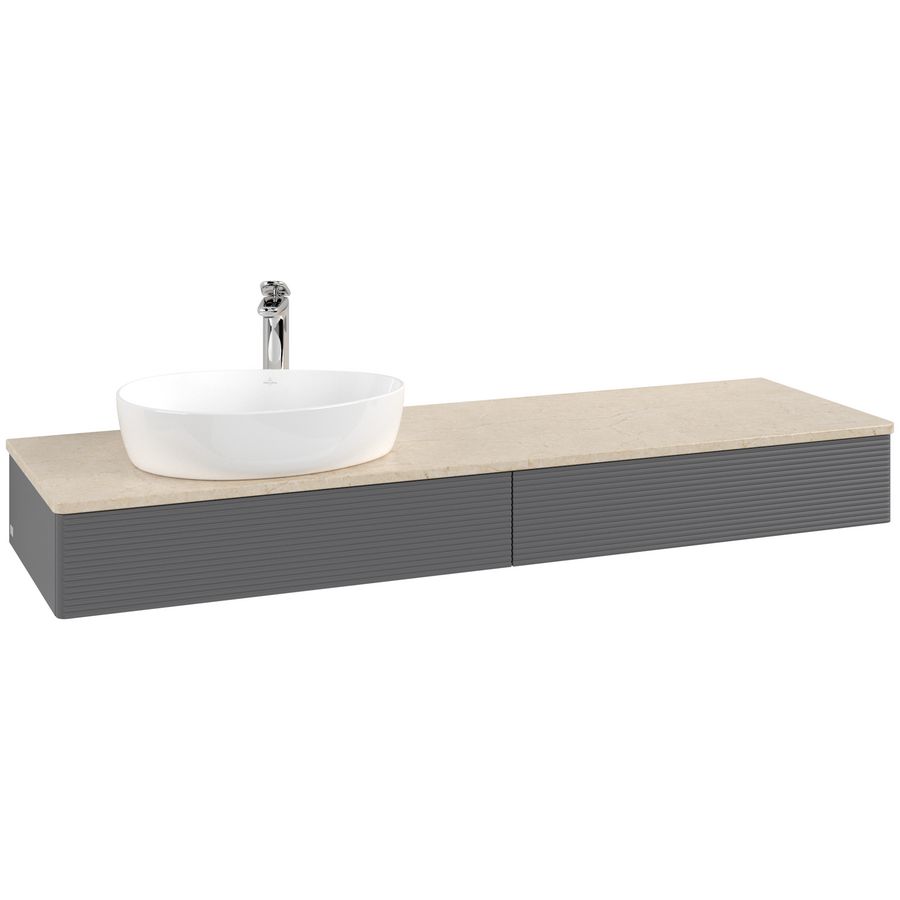 Wastafelonderkast Antao 1600x190x500mm Antr. Matt Lacquer K15153GK