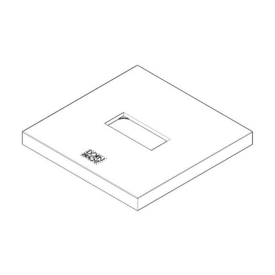 Rozet v. staande uitloop 131x131x12,5mm chr