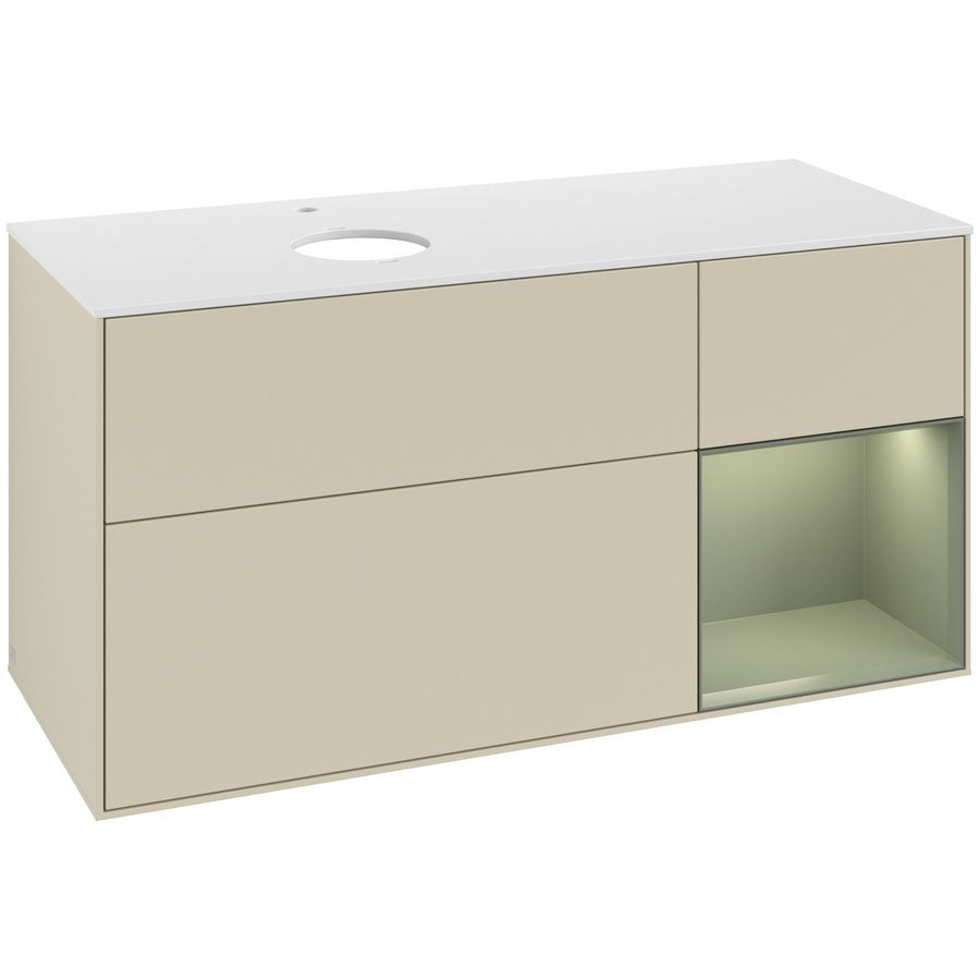 Wastafelonderkast Finion 1200x603x501mm S.Grey Matt Lacquer F811GMHJ