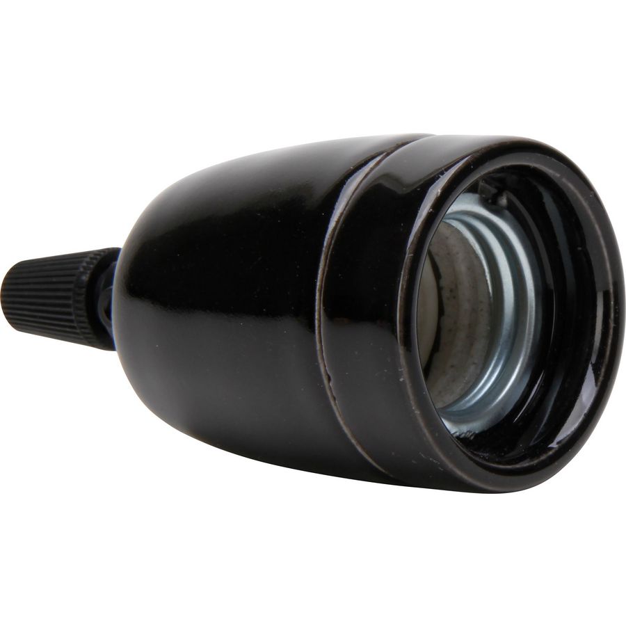 Lamphouder E27 porselein kleur: zwart VVE=5