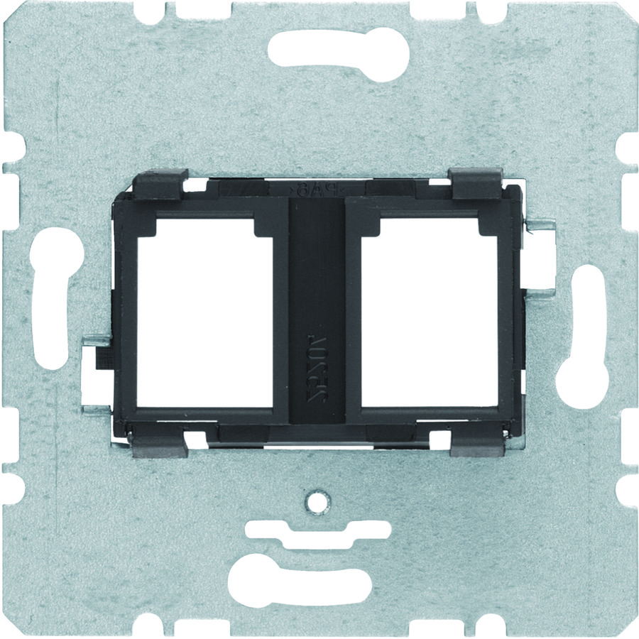 Draagplaat modulaire jacks 2-v zwarte houder (15,5 x 19,5 mm