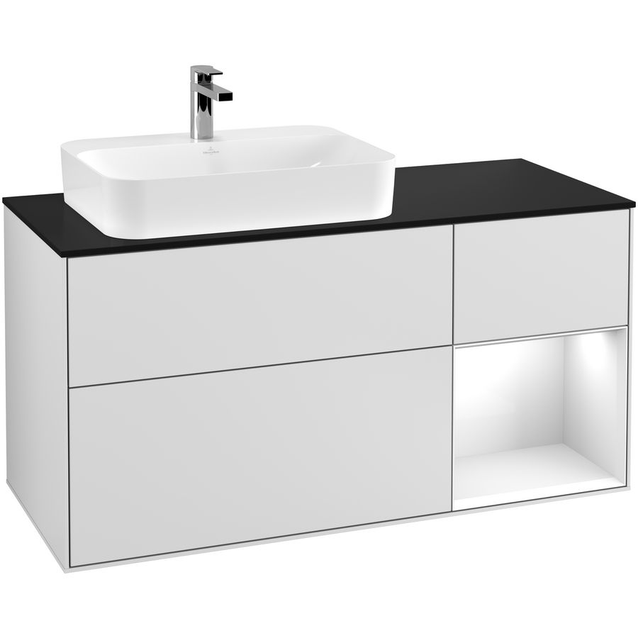 Wastafelonderkast Finion 1200x603x501mm White Matt Lacquer F402GFMT