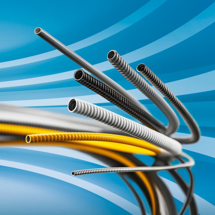 Rol a 50m. Beschermslang RVS 2,5x3,1mm vlak staal