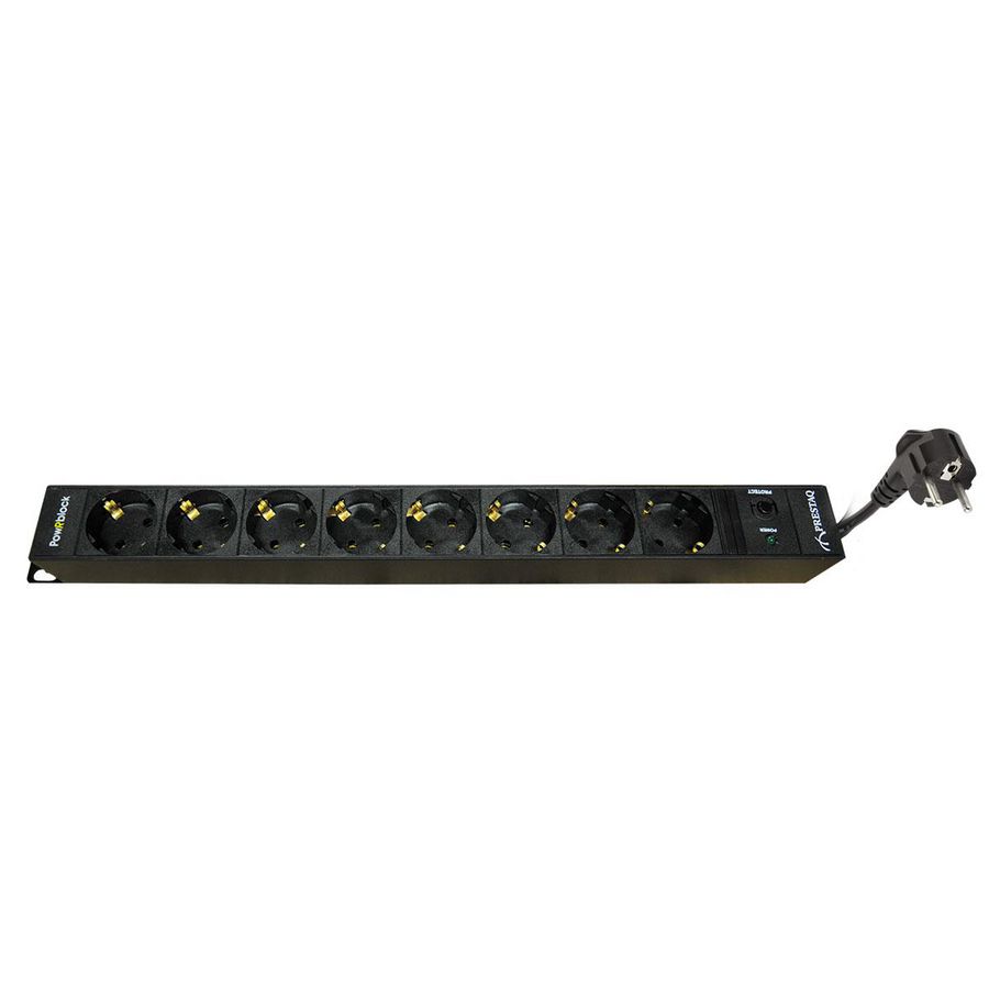 PowRblock 19" Horizontal 8 x Schuko + overload protector