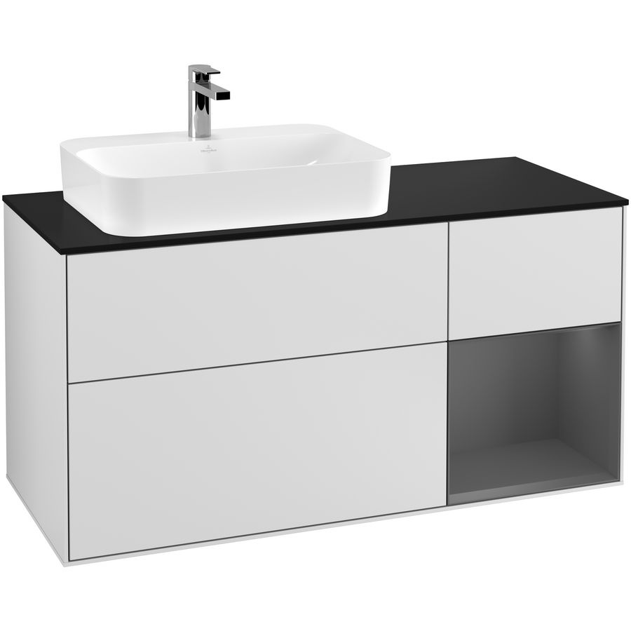 Wastafelonderkast Finion 1200x603x501mm White Matt Lacquer F402GKMT